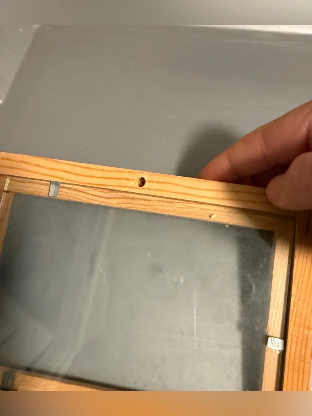 Vintage Set of 2 Simple Wooden Picture Frames in Natural Wood Tone